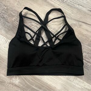 Victoria’s Secret Victoria Sport Black Strappy Sports Bra Size L